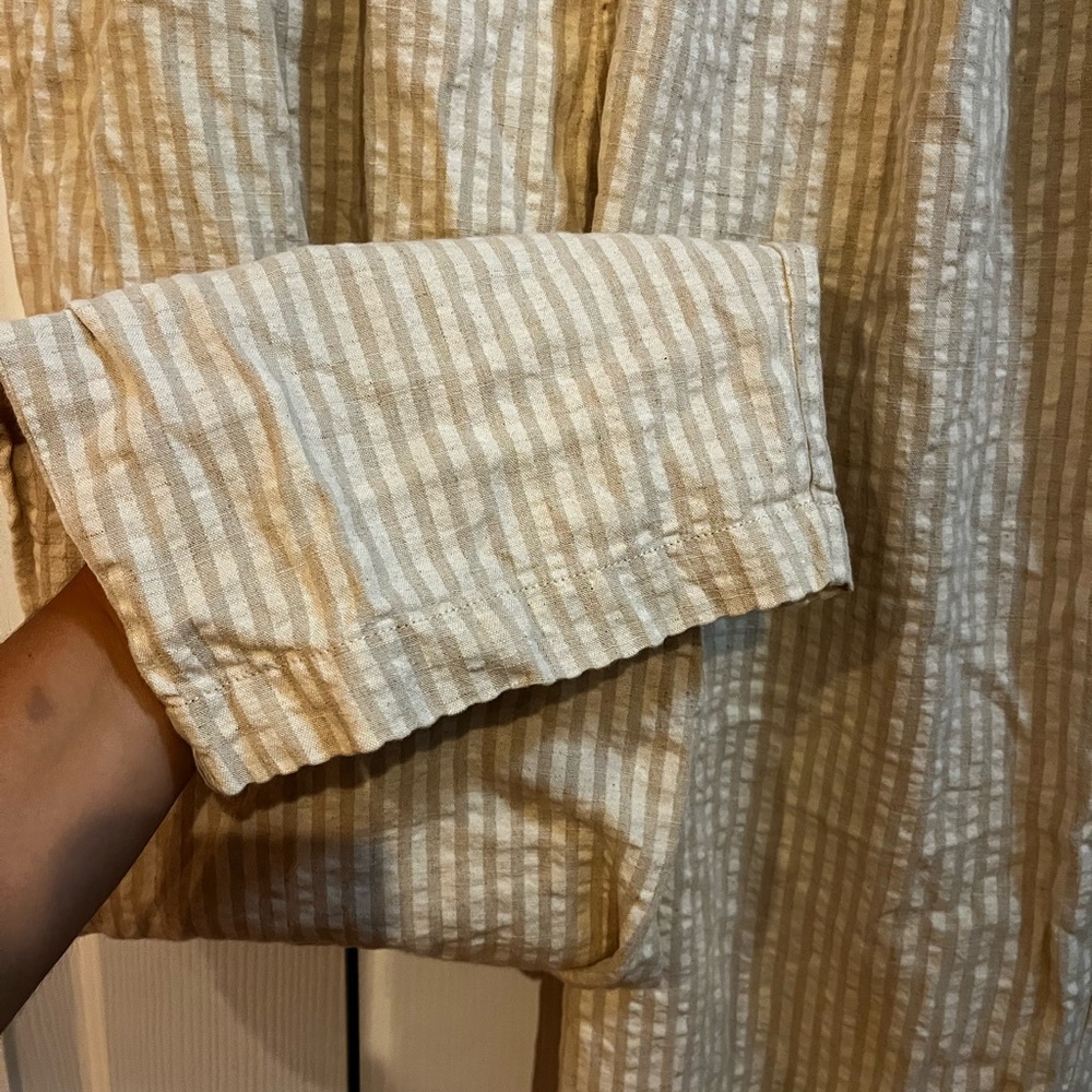 Urban Outfitters Beige and White Striped pants